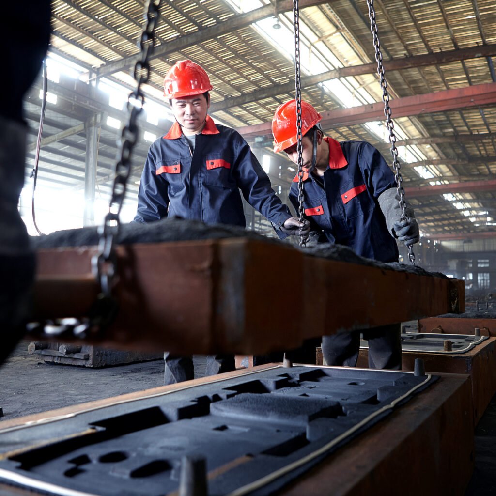 Working in cast iron foundry